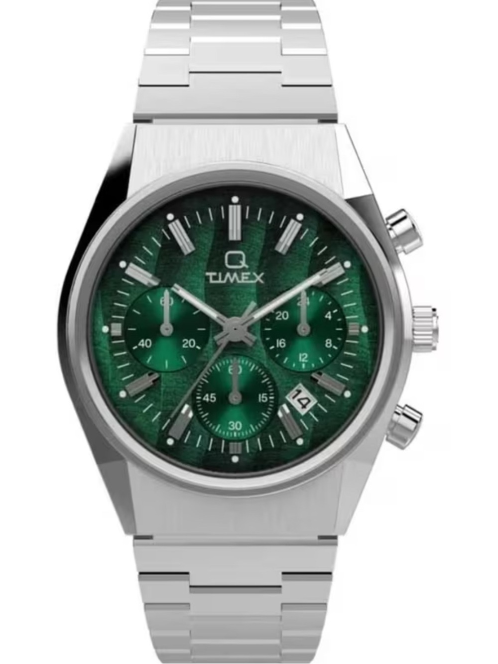 Timex Q Falcon Eye Chronograph 40mm Green Stainless Steel Watch